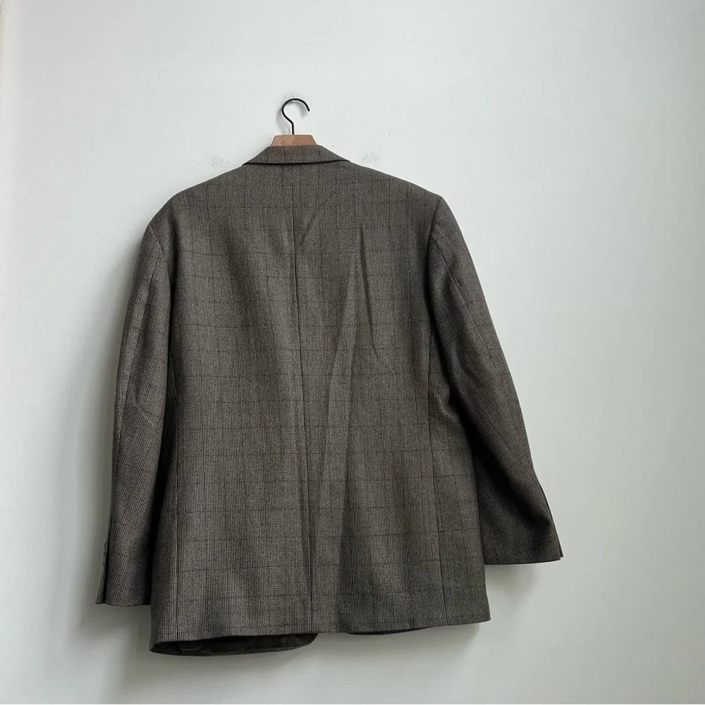 Oscar De La Renta Blazer Mens 44R Brown LambsWool Cashmere Sport Coat Jacket